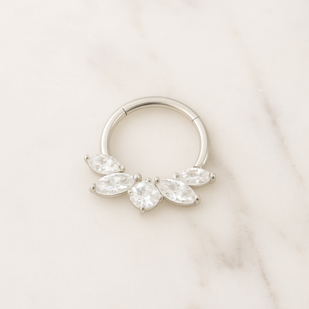 316L Surgical Steel CZ Jewelled Bee Hinged Segment Clicker Ring - Monster Piercing