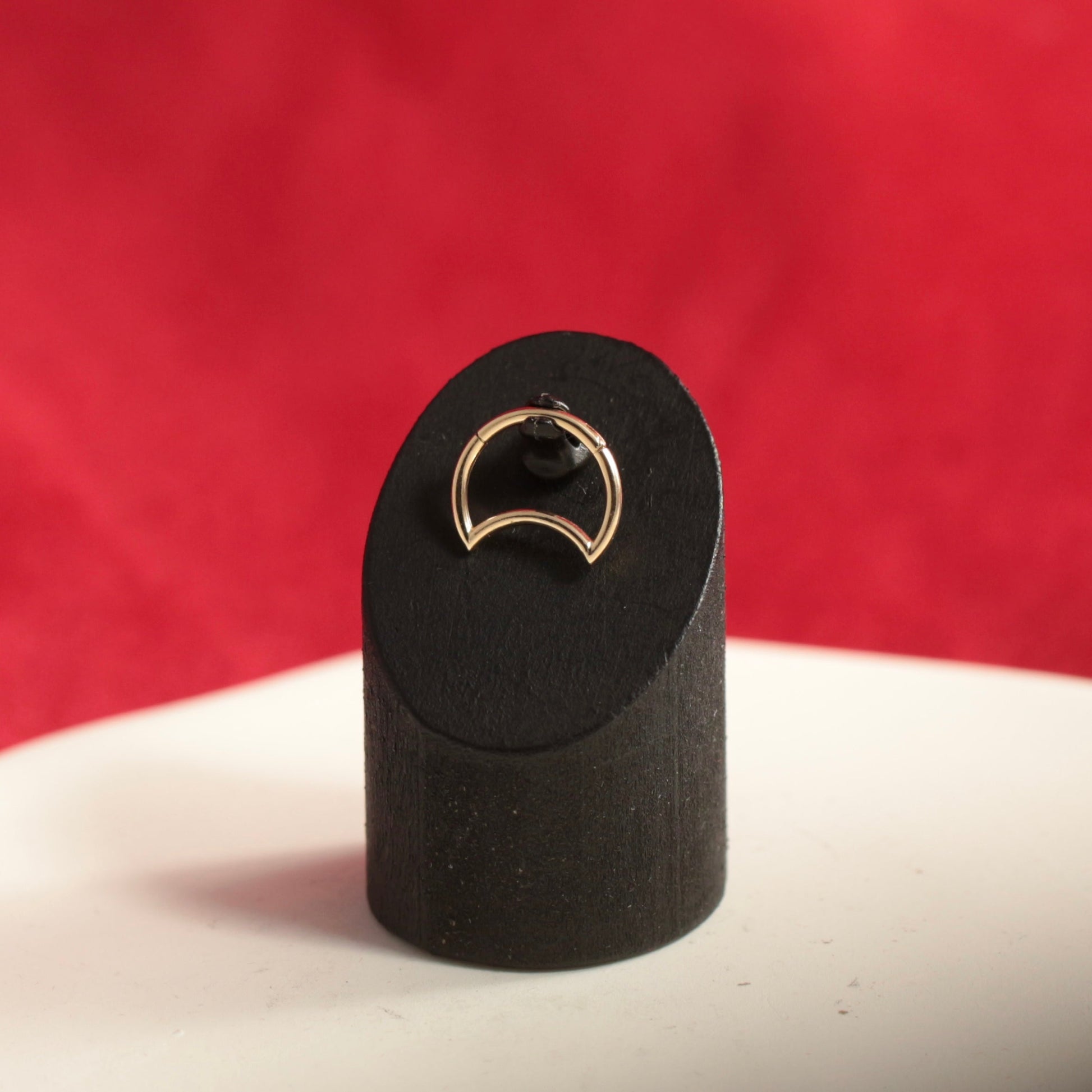 14K Gold Crescent Segment Clicker Ring 8mm 10mm