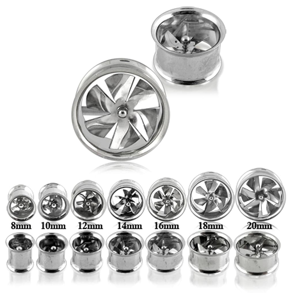 316L Surgical Steel Double Flared Fan Ear Flesh Tunnel - Monster Piercing