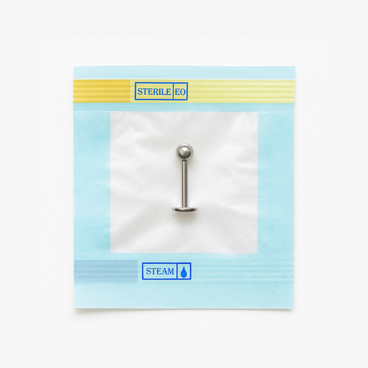 EO Gas Sterilised 316L Surgical Steel Externally Threaded Ball Top Labret - Monster Piercing