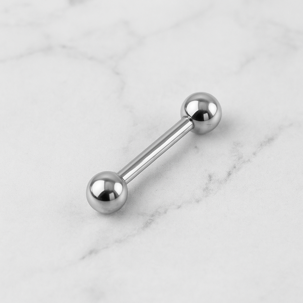 EO Gas Sterilised 316L Surgical Steel Tongue Barbell with Ball - Monster Piercing