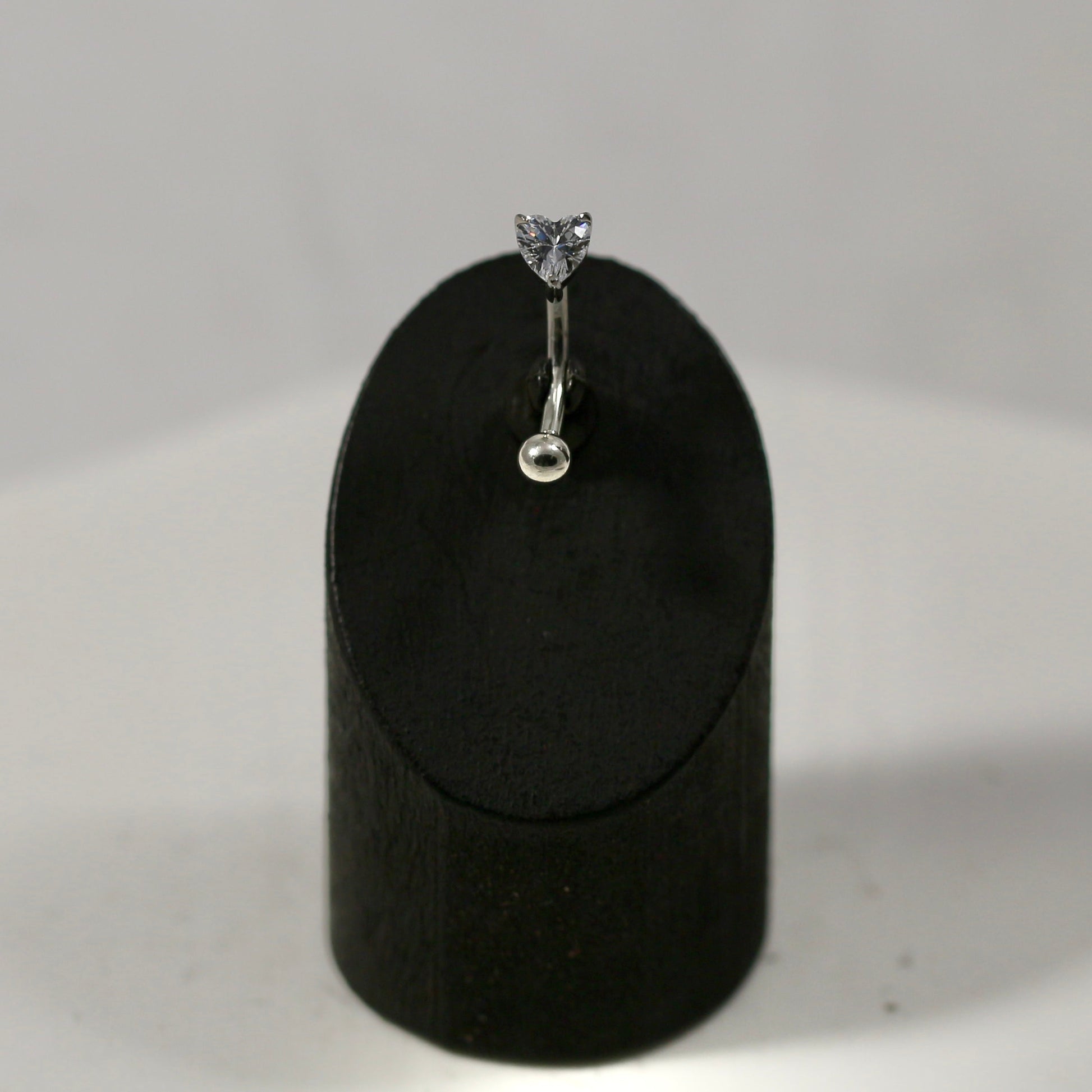 316L Surgical Steel Heart Jewelled Eyebrow Banana Ring - Monster Piercing