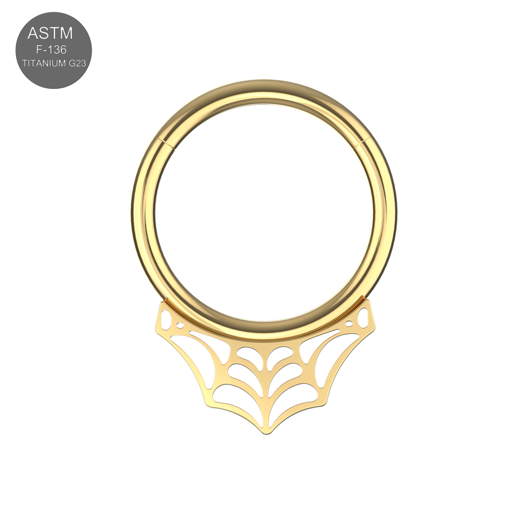 Gold Spider Web Clicker Ring