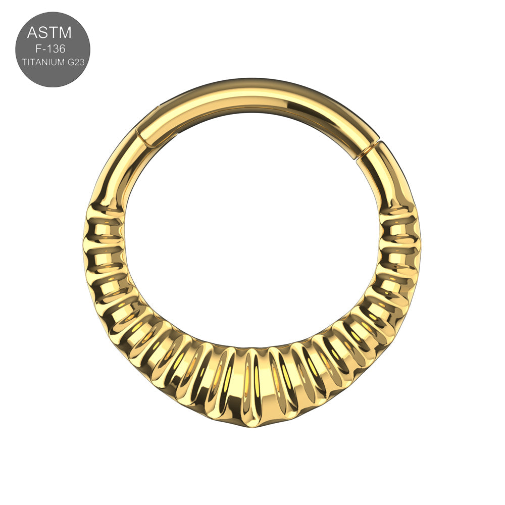 G23 Titanium Carved Teardrop Clicker in gold finish