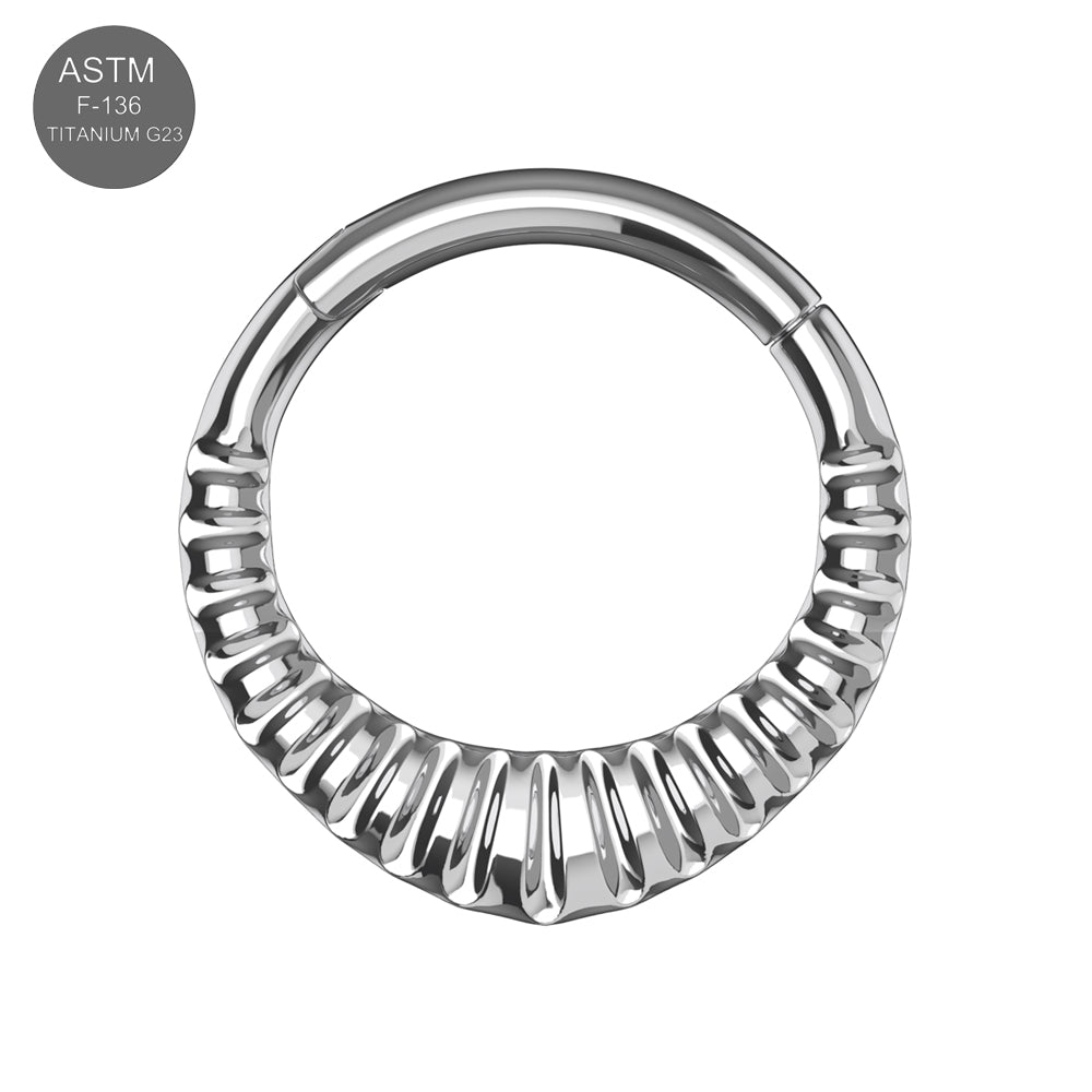 G23 Titanium Carved Teardrop Clicker in silver finish