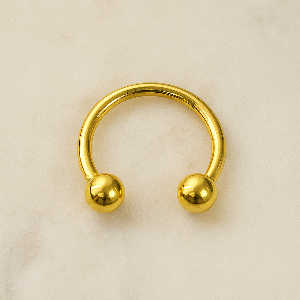 G23 Titanium Gold Anodised Circular Barbell with Ball - Monster Piercing
