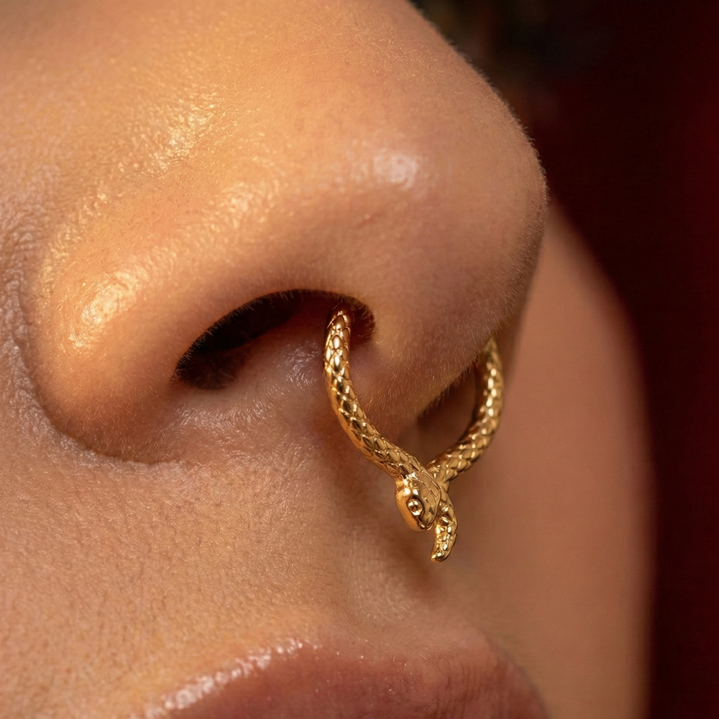 G23 Titanium Snake Design Segment Clicker Ring