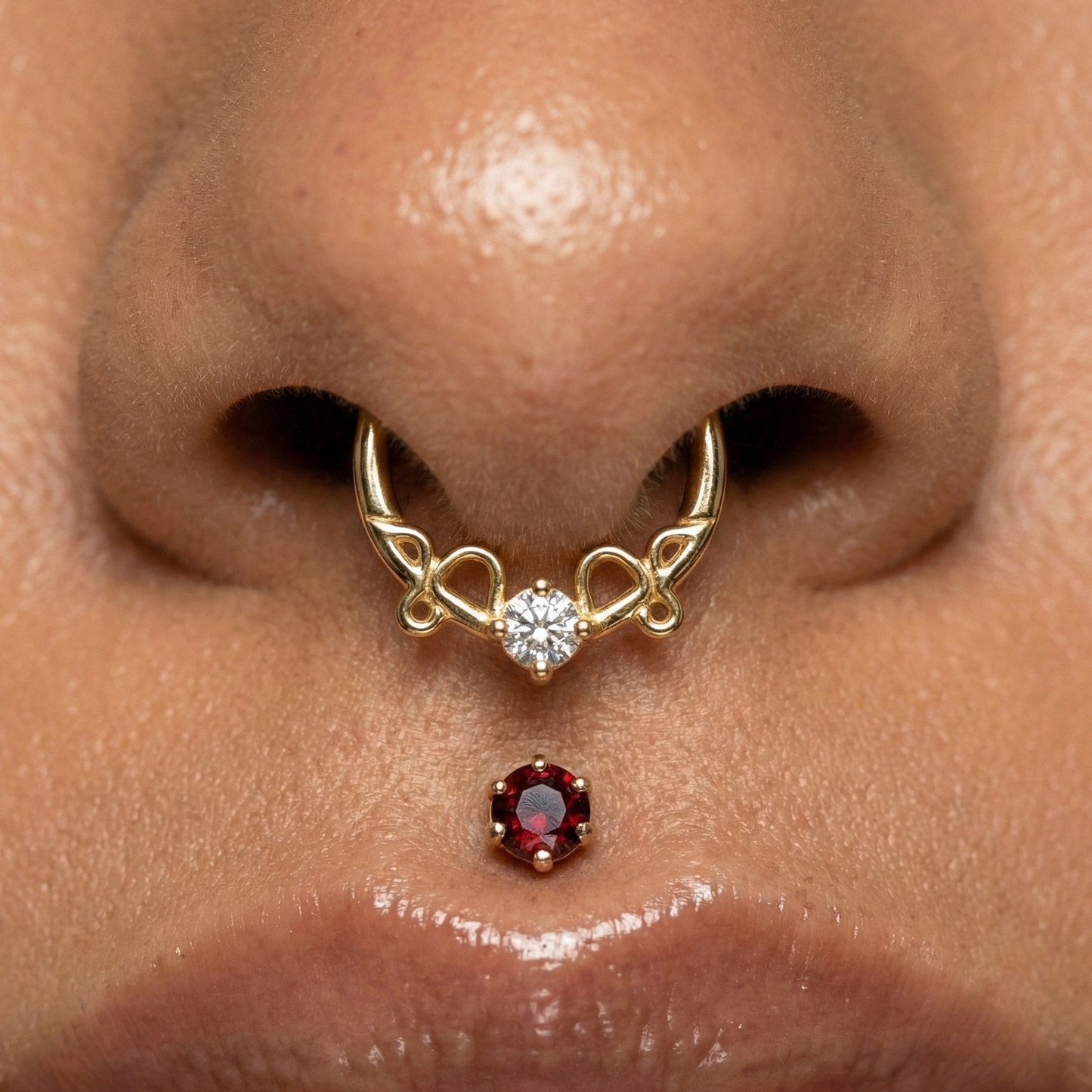 316L Surgical Steel Round CZ Duo Snake Hinged Segment Clicker Ring