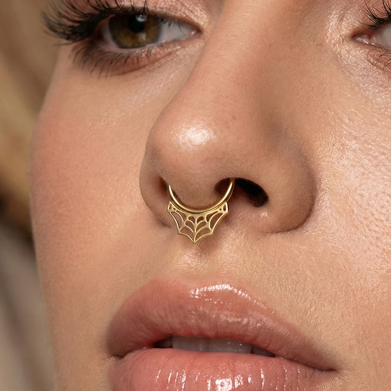 Spider Web Clicker Ring on model