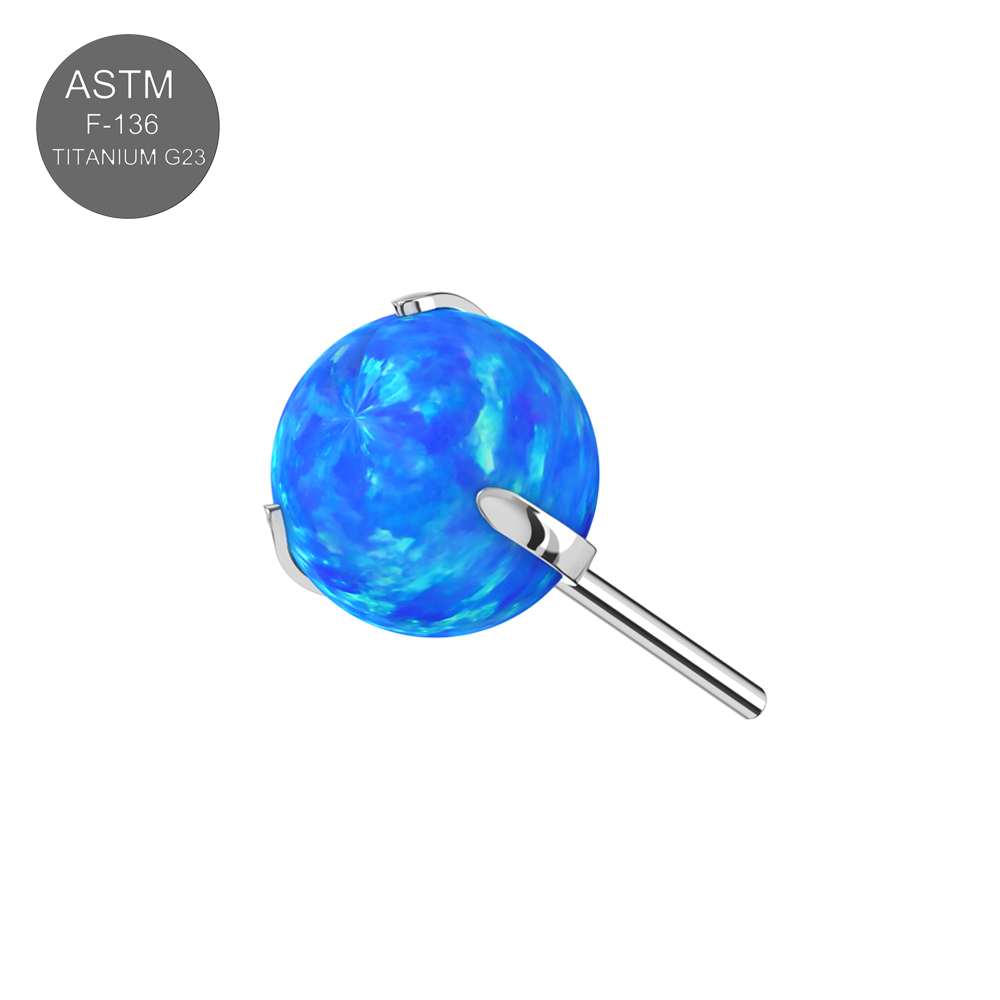 G23 Titanium Opal Ball Thread-less Push-Fit Top - Monster Piercing