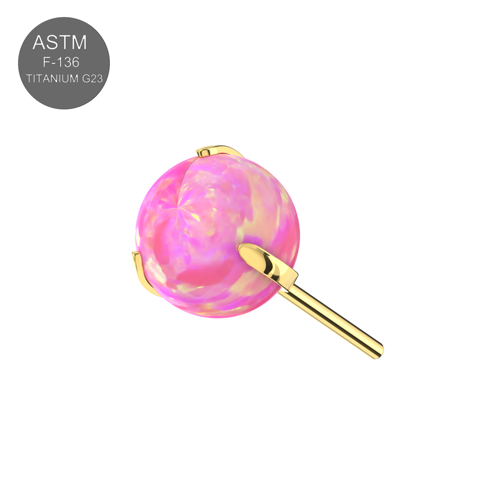G23 Titanium Opal Ball Thread-less Push-Fit Top - Monster Piercing