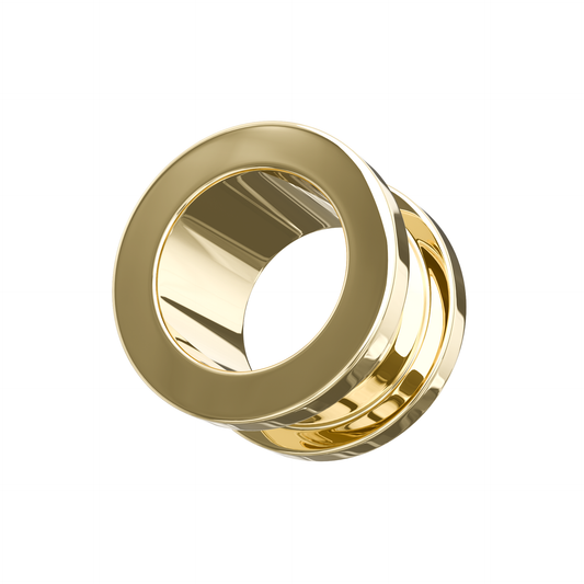 316L Surgical Steel Basic Gold External Threaded Tunnel - Monster Piercing