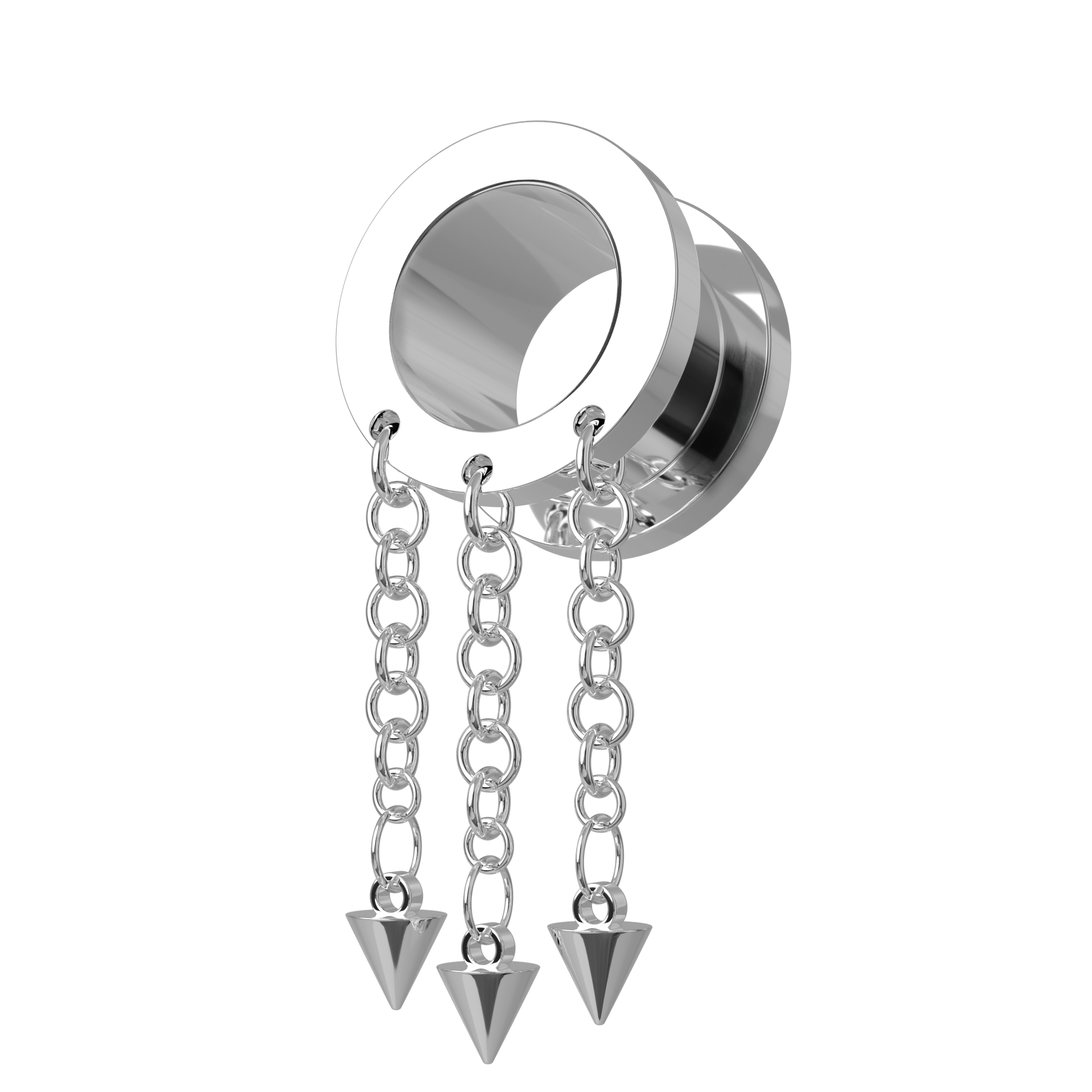 316L Surgical Steel Dangling Cones External Threaded Tunnel - Monster Piercing