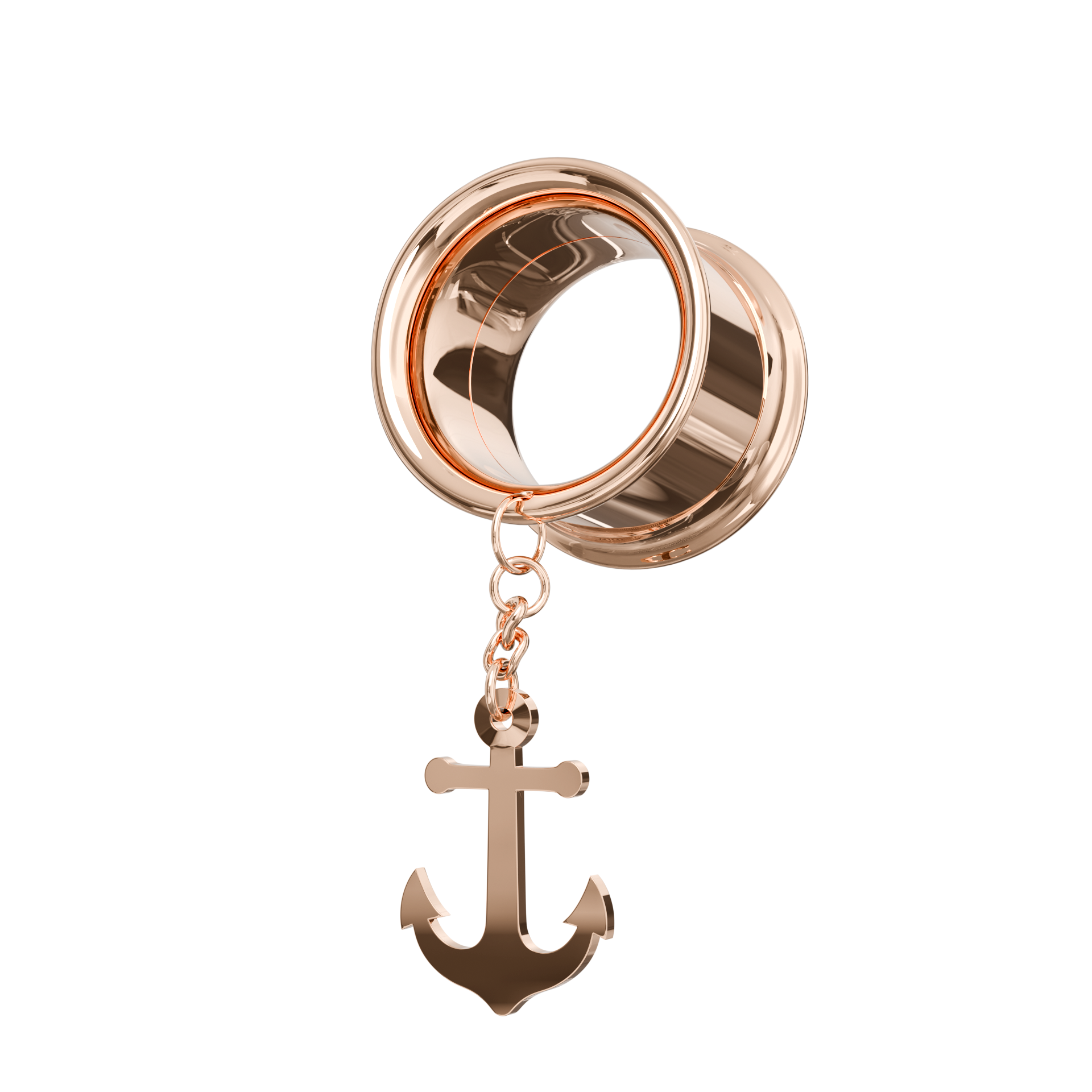 316L Surgical Steel Dangling Anchor Internally Threaded Tunnel - Monster Piercing