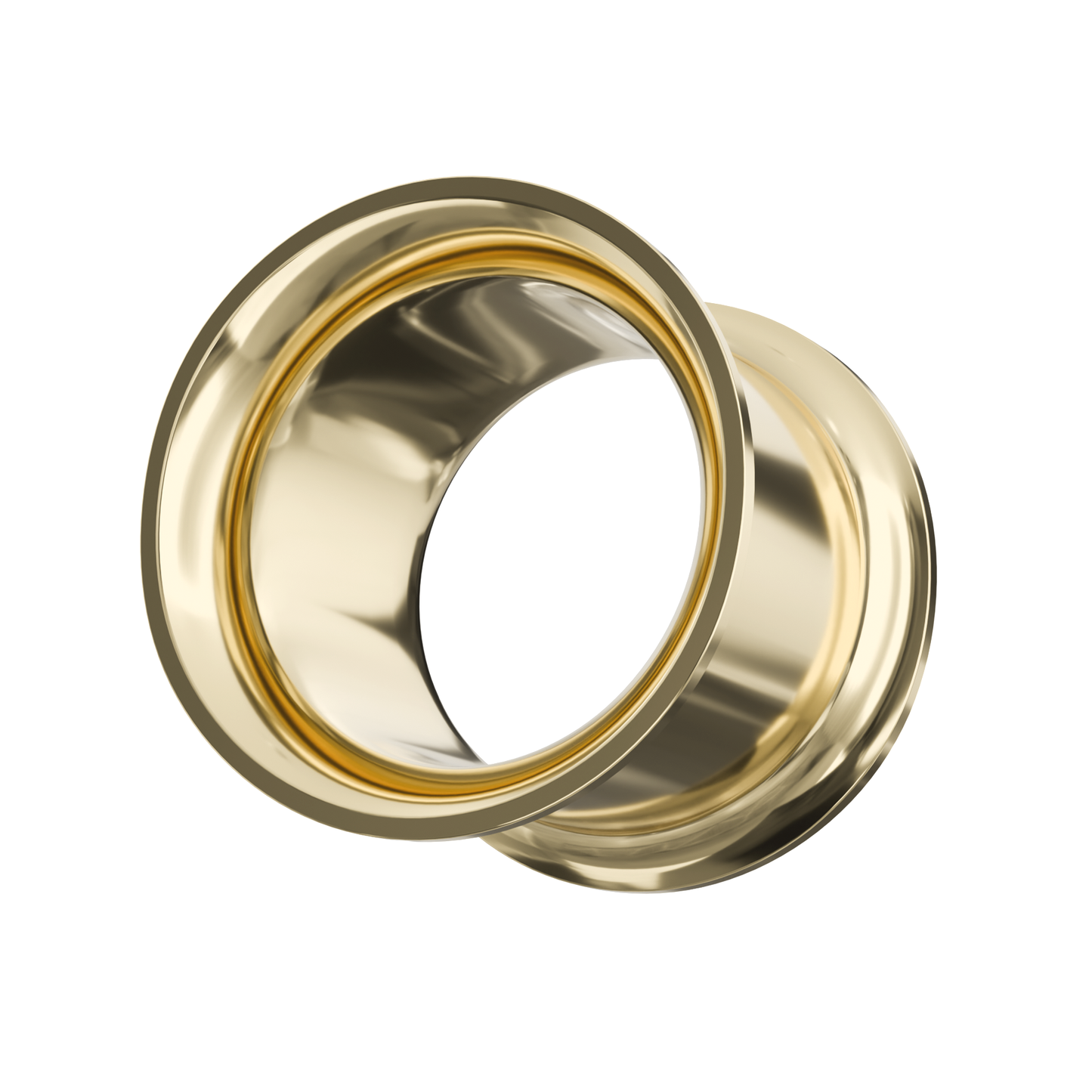 316L Surgical Steel Double Flared Gold Internally Threaded Tunnel - Monster Piercing