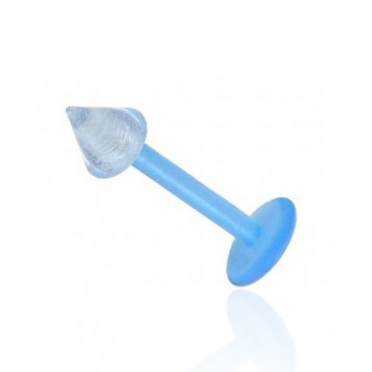 Blue UV Labret with Transparent UV Cone (Pack of 10) - Monster Piercing