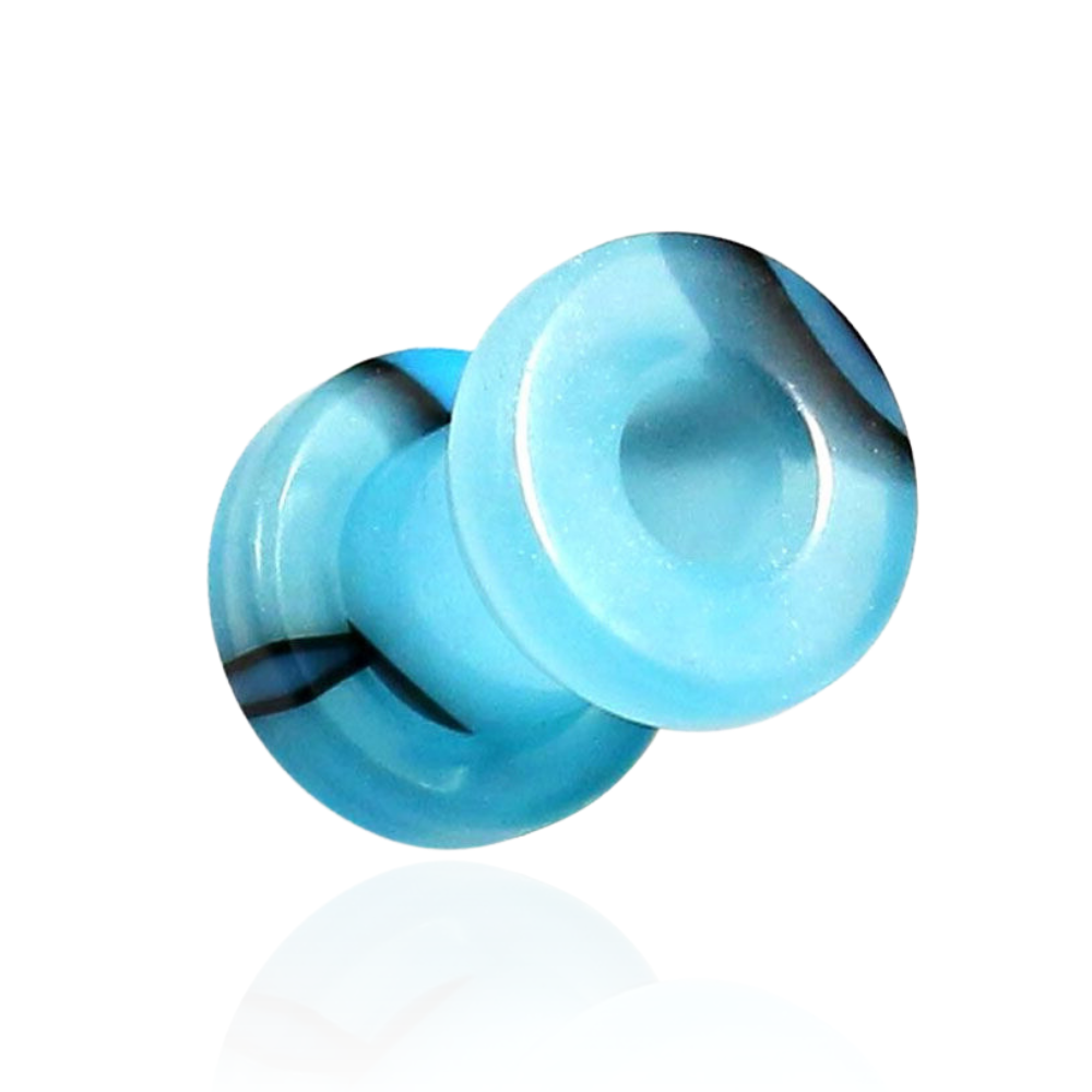 UV Light Blue External Screw Fit Flesh Tunnel - Monster Piercing