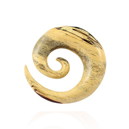 Organic Tamarind Wood Spiral Ear Expander Gauges - Monster Piercing