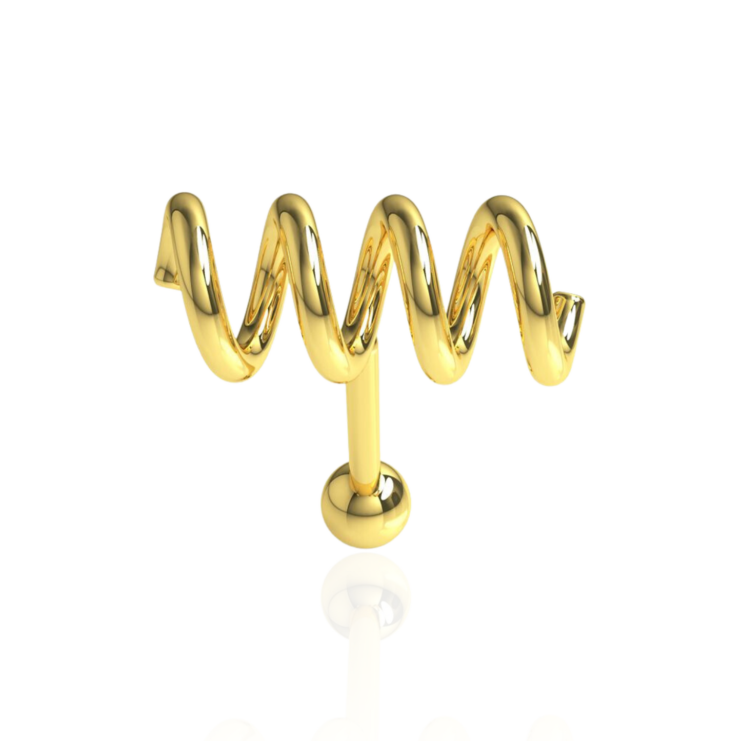 316L Surgical Steel Spring Coil Cartilage Ear Stud - Monster Piercing