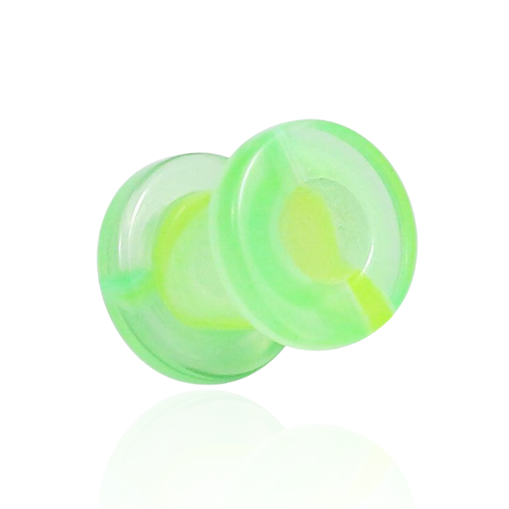 UV Green & Lime External Screw Fit Flesh Tunnel