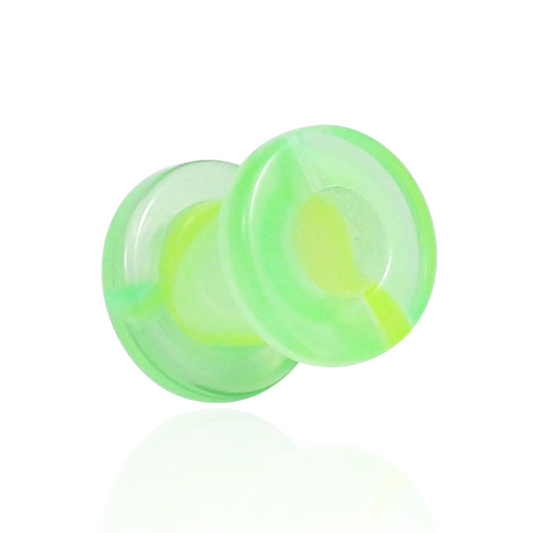 UV Green & Lime External Screw Fit Flesh Tunnel