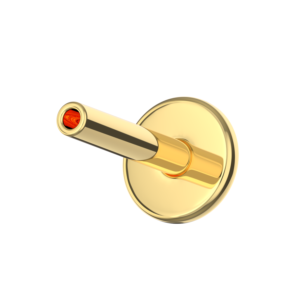 925 Sterling Silver Push-Fit Flat Back Labret Bar - Monster Piercing