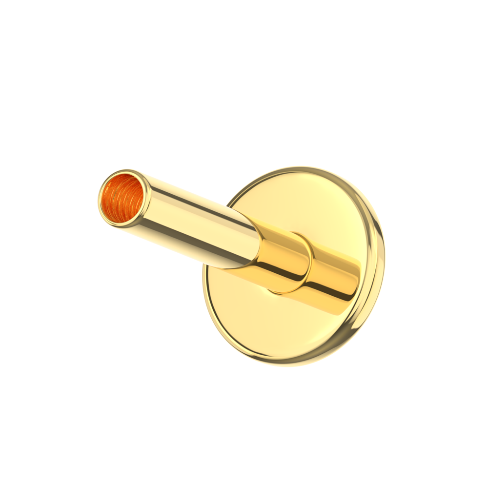 925 Sterling Silver Internally Threaded Flat Back Labret Bar - Monster Piercing