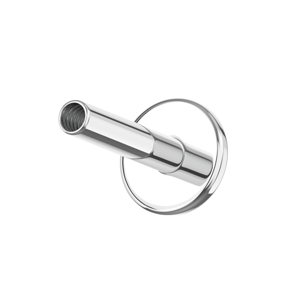 925 Sterling Silver Internally Threaded Flat Back Labret Bar - Monster Piercing