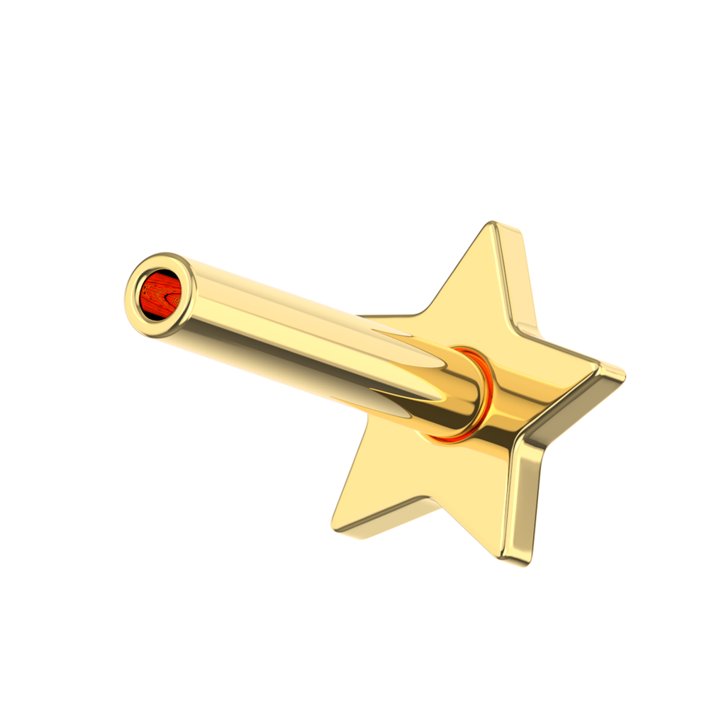 925 Sterling Silver Push-Fit Star Back Labret Bar - Monster Piercing