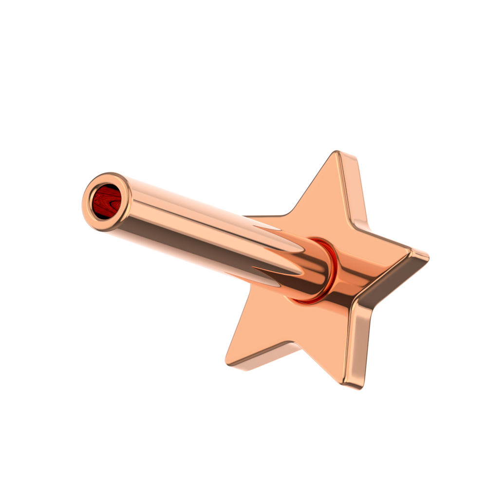 925 Sterling Silver Push-Fit Star Back Labret Bar - Monster Piercing