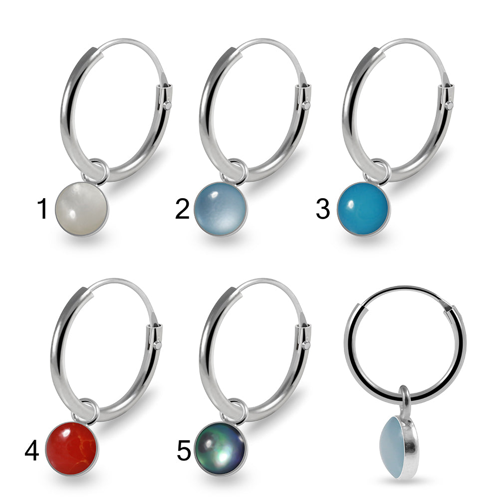 925 Sterling Silver Round Enamel Filled Fashion Earring 8mm 8mm / 1 10mm / 1 8mm / 2 8mm / 3 8mm / 4 8mm / 5 10mm / 2 10mm / 3 10mm / 4 10mm / 5