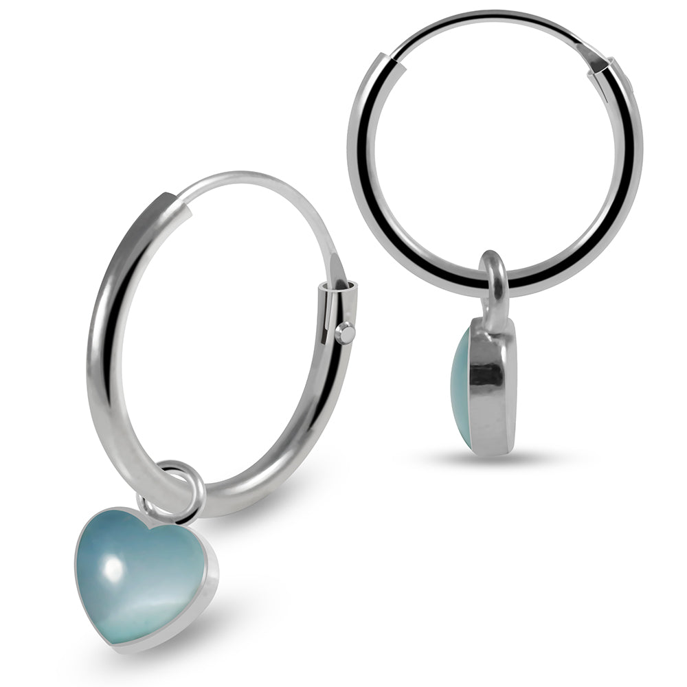 925 Sterling Silver Heart Shape Enamel Filled Fashion Earring 8mm 8mm / 1 10mm / 1 8mm / 2 8mm / 3 8mm / 4 8mm / 5 10mm / 2 10mm / 3 10mm / 4 10mm / 5