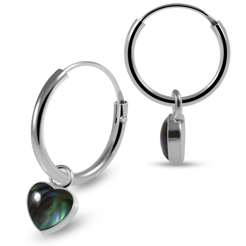 925 Sterling Silver Heart Shape Enamel Filled Fashion Earring 8mm 8mm / 1 10mm / 1 8mm / 2 8mm / 3 8mm / 4 8mm / 5 10mm / 2 10mm / 3 10mm / 4 10mm / 5