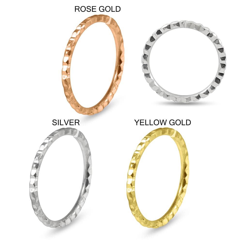 925 Sterling Silver Pyramid Cuts Nose Hoop Ring Silver Silver / 6mm Silver / 8mm Gold / 6mm Gold / 8mm Rose Gold / 6mm Rose Gold / 8mm