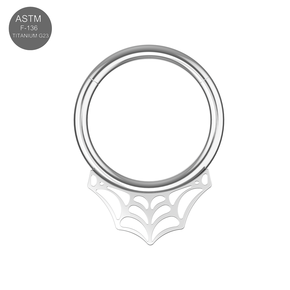 Titanium Spider Web Clicker Ring