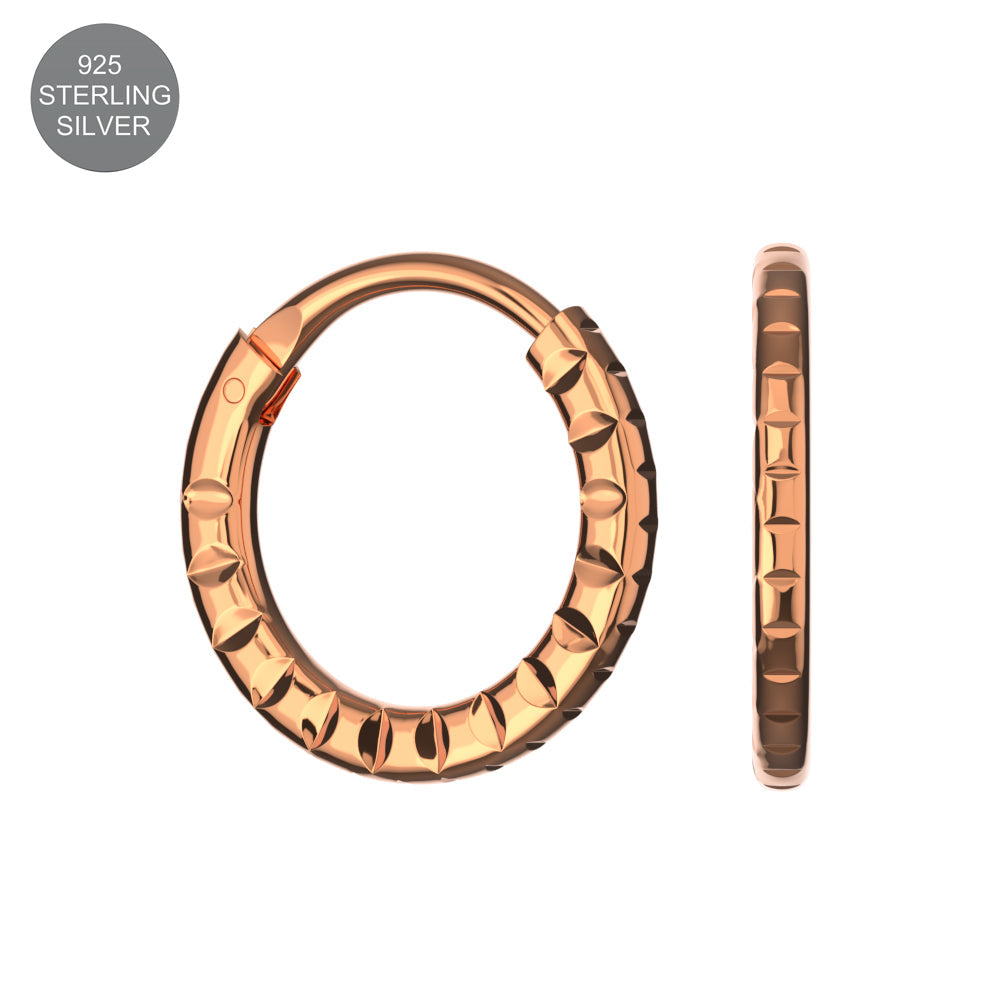 925 Sterling Silver Laser Cut Hoop Ring - Monster Piercing