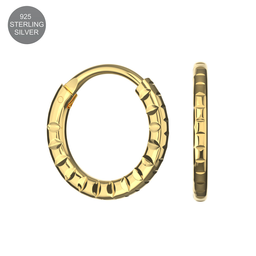 925 Sterling Silver Laser Cut Hoop Ring - Monster Piercing