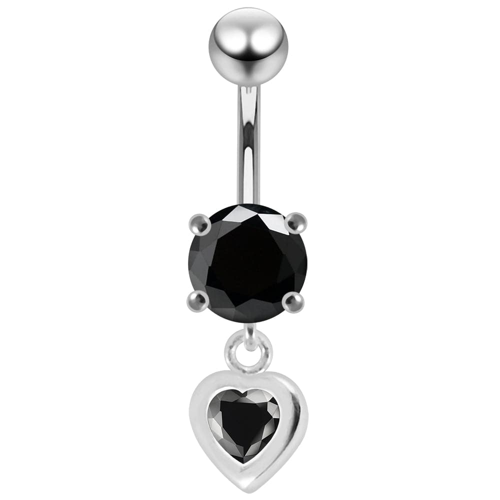 925 Sterling Silver Moving Jewelled Belly Ring - Monster Piercing
