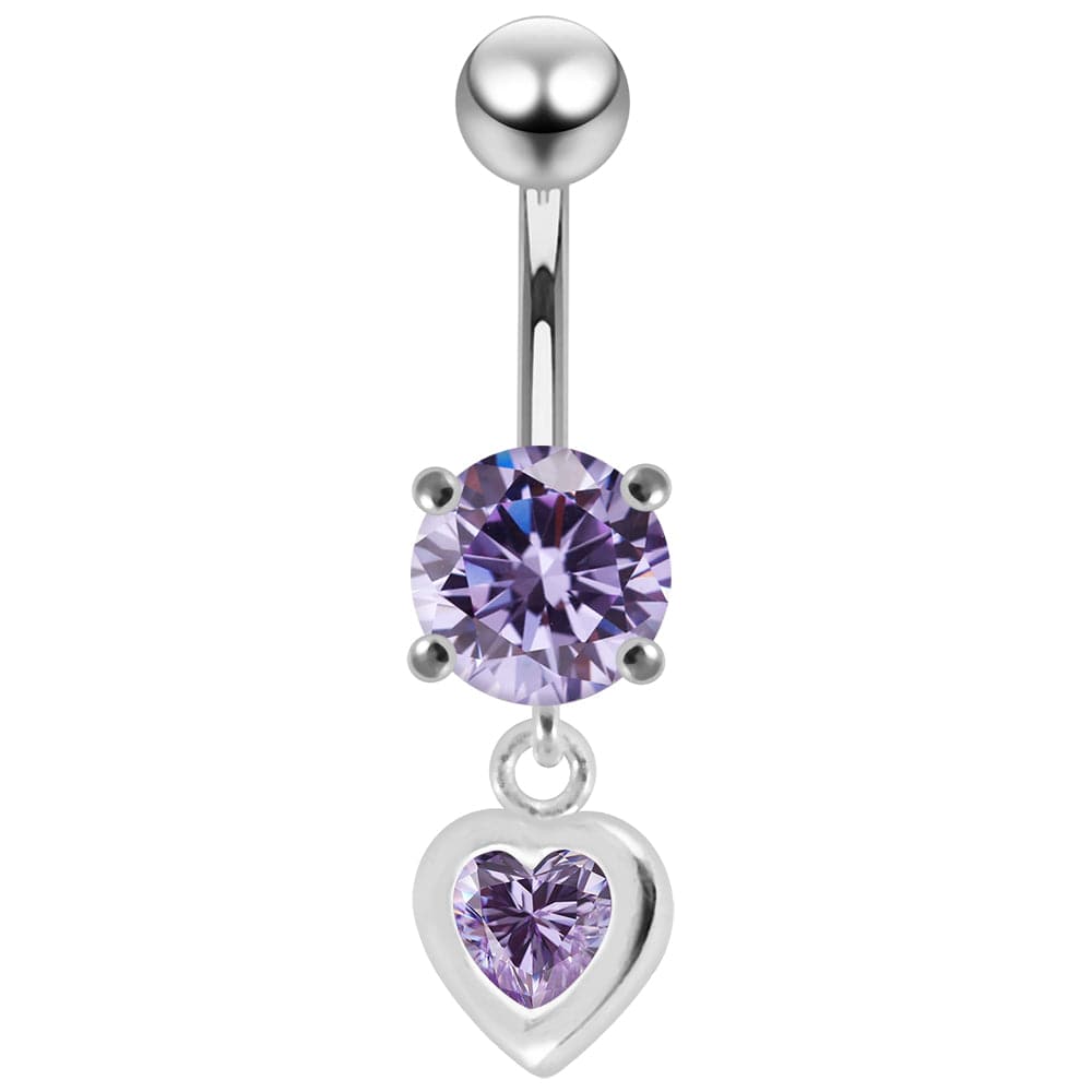 925 Sterling Silver Moving Jewelled Belly Ring - Monster Piercing