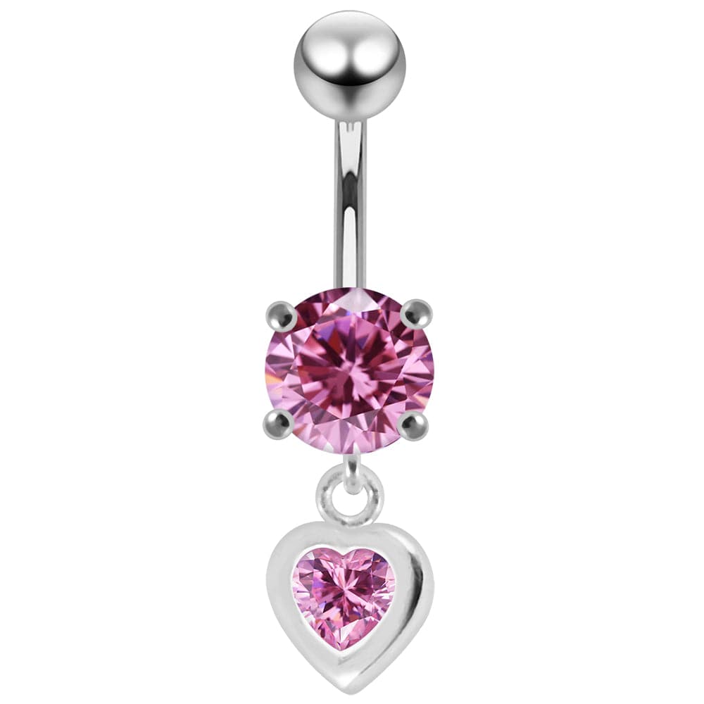 925 Sterling Silver Moving Jewelled Belly Ring - Monster Piercing