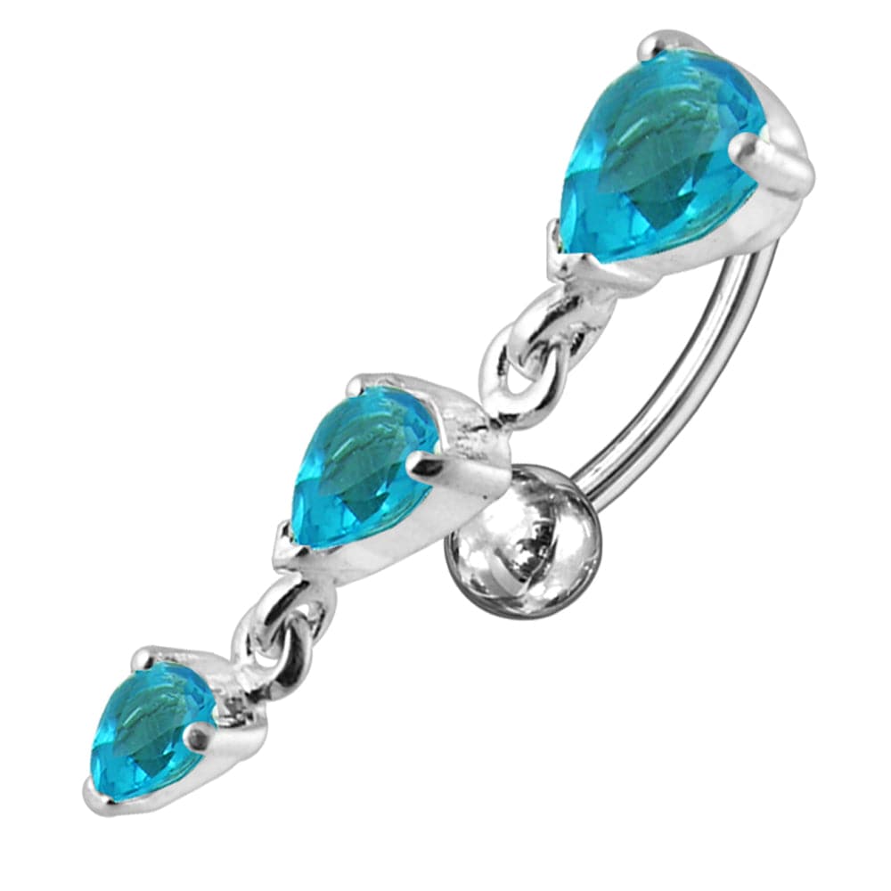 925 Sterling Silver Jewelled Moving Fancy Navel Ring - Monster Piercing