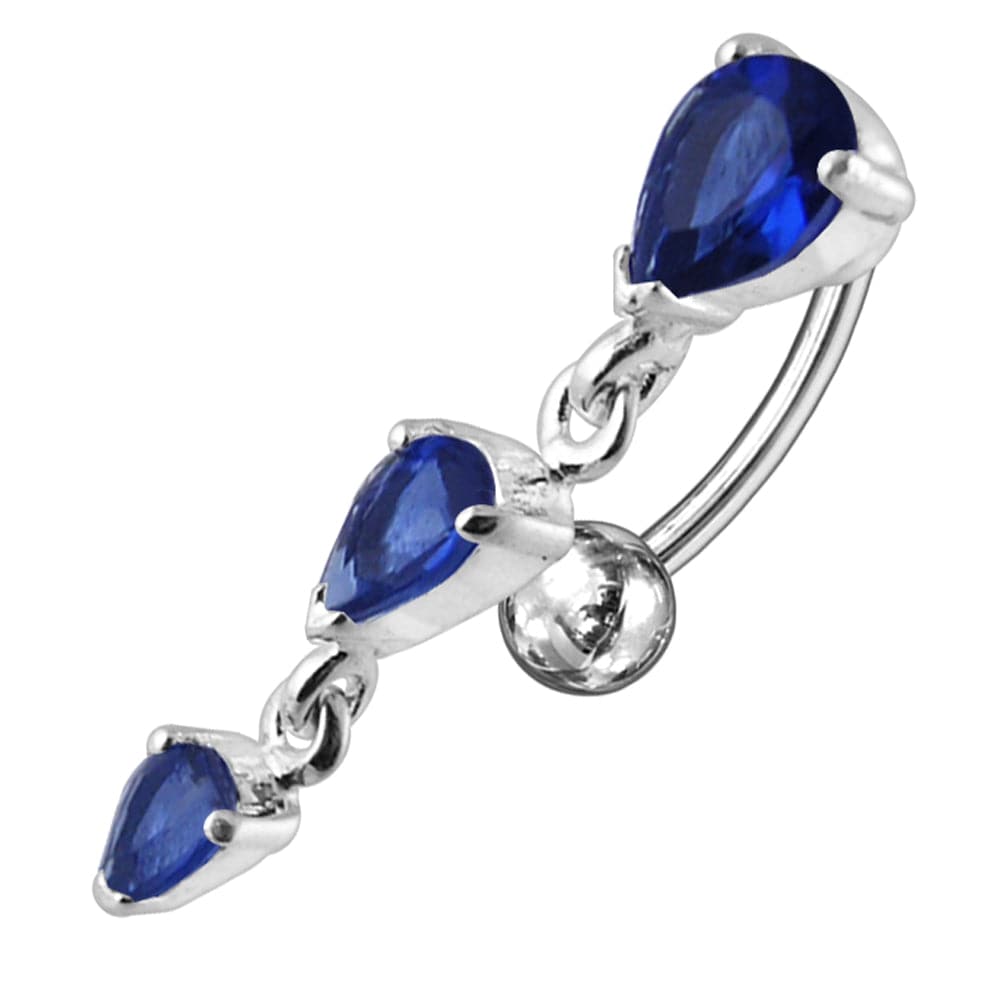 925 Sterling Silver Jewelled Moving Fancy Navel Ring - Monster Piercing