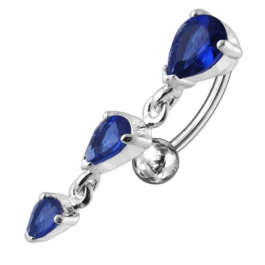 925 Sterling Silver Jewelled Moving Fancy Navel Ring - Monster Piercing