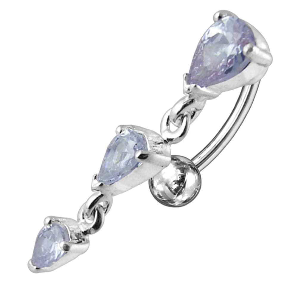 925 Sterling Silver Jewelled Moving Fancy Navel Ring - Monster Piercing