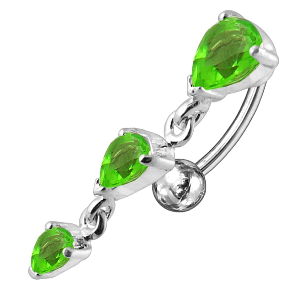 925 Sterling Silver Jewelled Moving Fancy Navel Ring - Monster Piercing