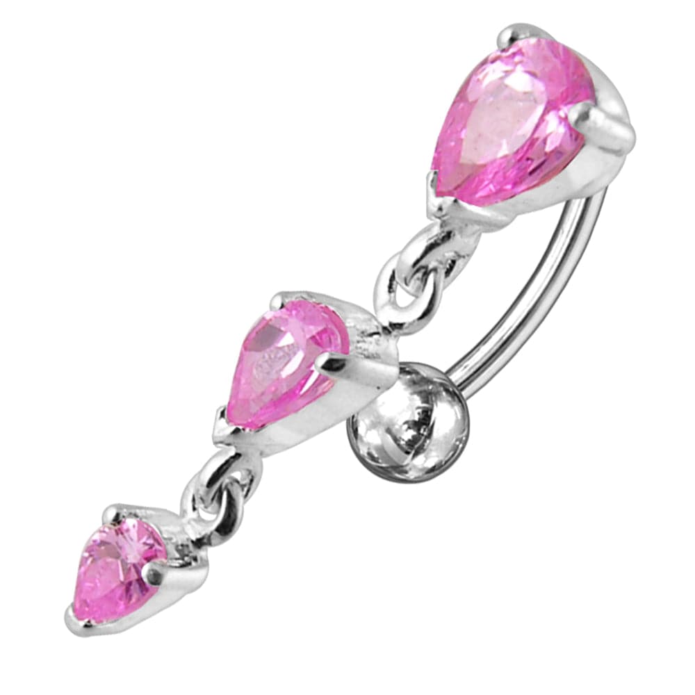 925 Sterling Silver Jewelled Moving Fancy Navel Ring - Monster Piercing