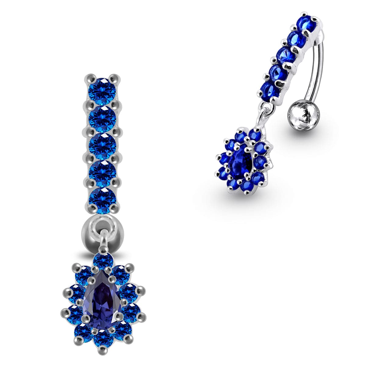 925 Sterling Silver Reverse Belly Button Ring - Monster Piercing