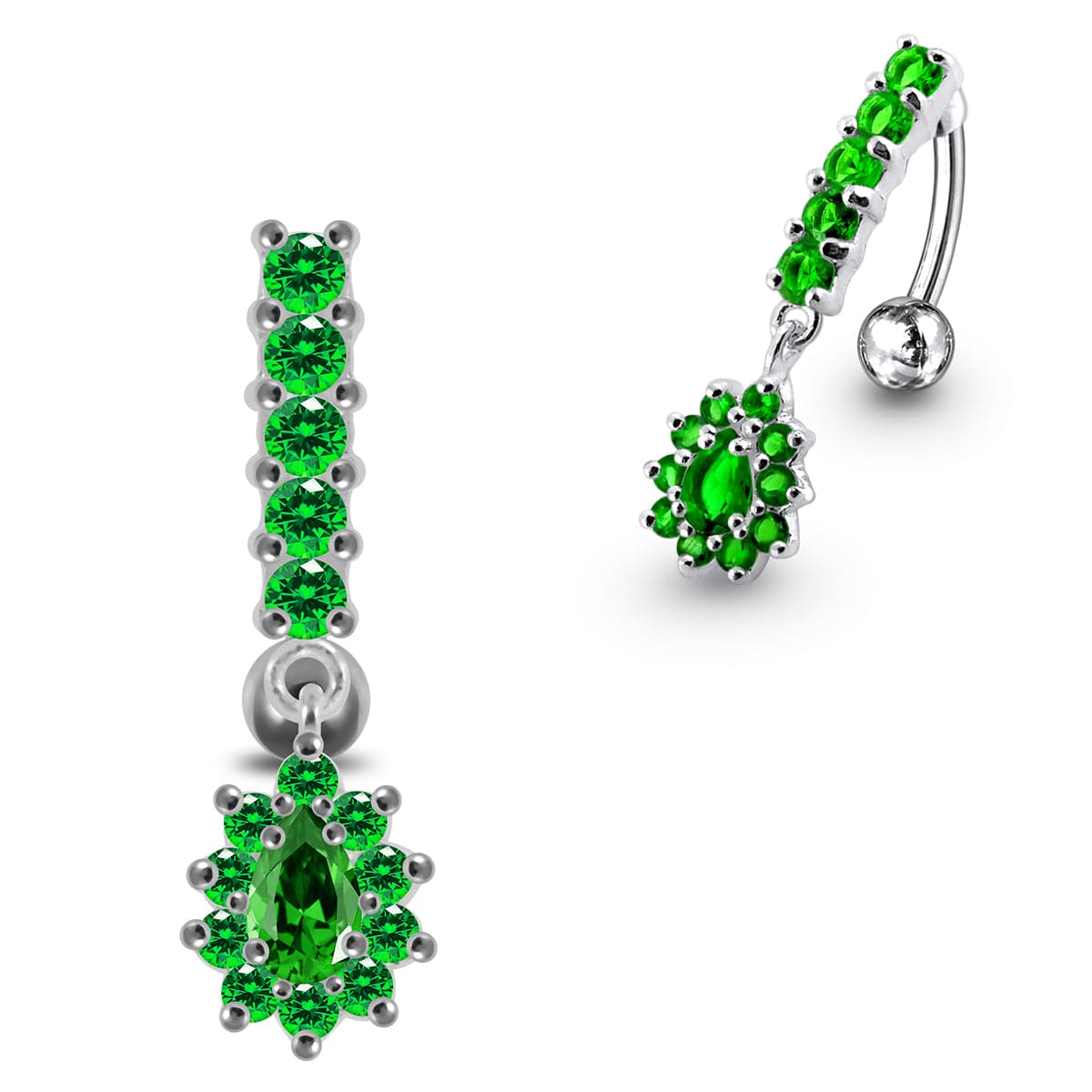 925 Sterling Silver Reverse Belly Button Ring - Monster Piercing