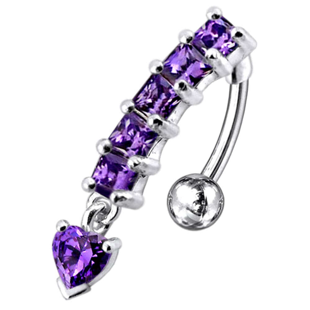 925 Sterling Silver Reverse belly Bar - Monster Piercing