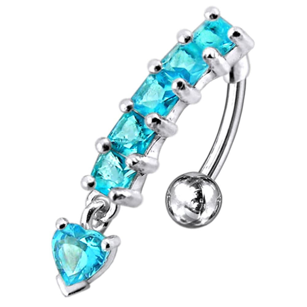 925 Sterling Silver Reverse belly Bar - Monster Piercing